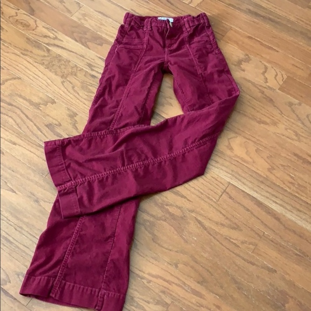 Free People burgundy corduroy pants 24